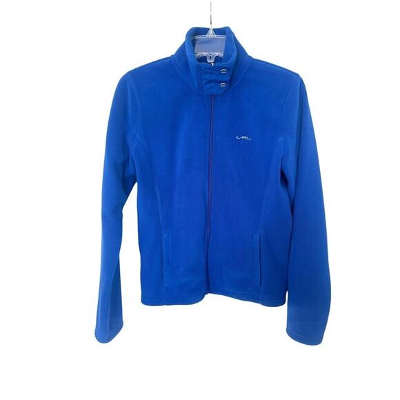 Lauren Ralph Lauren Active Womens Blue Fleece Jacket Size Medium Outdoor Zip - Picture 1 of 10